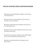 APHR TEST 100 PERCENT CORRECT QUESTIONS AND ANSWERS