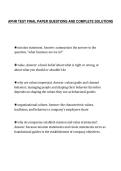 APHR TEST FINAL PAPER QUESTIONS AND COMPLETE SOLUTIONS