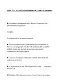 APHR TEST SOLVED QUESTIONS WITH CORRECT ANSWERS