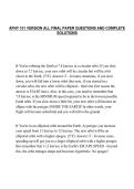 APHY 101 VERSION ALL FINAL PAPER QUESTIONS AND COMPLETE&NewLine;SOLUTIONS
