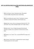 APHY 102 CERTIFICATION EVALUATION QUESTIONS AND ANSWERS SET&NewLine;THREE