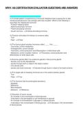 APHY 102 CERTIFICATION EVALUATION QUESTIONS AND ANSWERS