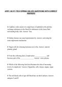 APHY 102 IVY TECH SPRING SOLVED QUESTIONS WITH CORRECT&NewLine;ANSWERS