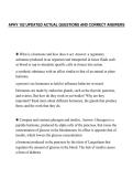 APHY 102 UPDATED ACTUAL QUESTIONS AND CORRECT ANSWERS