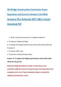 AK Bridge Construction Contractor Exam &NewLine;Questions and Correct Answers &lpar;Verified &NewLine;Answers&rpar; Plus Rationale 2027 Q&A&vert; Instant &NewLine;Download Pdf 