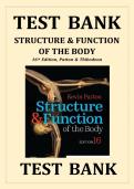 Test Bank For Structure & Function of the Body 16th Edition by Kevin T&period; Patton & Gary A&period; Thibodeau ISBN 9780323597791 Chapters&lpar;1 to 22&rpar;