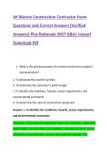 AK Marine Construction Contractor Exam &NewLine;Questions and Correct Answers &lpar;Verified &NewLine;Answers&rpar; Plus Rationale 2027 Q&A&vert; Instant &NewLine;Download Pdf