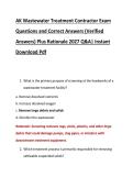 AK Wastewater Treatment Contractor Exam &NewLine;Questions and Correct Answers &lpar;Verified &NewLine;Answers&rpar; Plus Rationale 2027 Q&A&vert; Instant &NewLine;Download Pdf