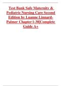 Test Bank For Safe Maternity & Pediatric Nursing Care 2nd Edition by Luanne Linnard-Palmer & Gloria Haile Coats ISBN 9780803697348 Chapters&lpar;1 to 38&rpar;
