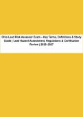Ohio Lead Risk Assessor Exam &vert; Key Terms&comma; Definitions & Certification Review &vert; 2026&ndash;2027&NewLine;