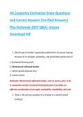 AK Carpentry Contractor Exam Questions &NewLine;and Correct Answers &lpar;Verified Answers&rpar; &NewLine;Plus Rationale 2027 Q&A&vert; Instant &NewLine;Download Pdf