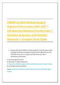 CMSRN Certified Medical-Surgical Registered Nurse Exam 2026&ndash;2027 &vert; 100 Advanced Practice Questions with Answers & Detailed Rationales &vert; Medical-Surgical Nursing Certification Study Guide & Exam Prep