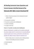 AK Roofing Contractor Exam Questions and &NewLine;Correct Answers &lpar;Verified Answers&rpar; Plus &NewLine;Rationale 2027 Q&A&vert; Instant Download Pdf 
