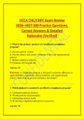 HCCA CHC&sol;CHPC Exam Review 2026&ndash;2027&colon;300 Practice Questions&comma; Correct Answers & Detailed Rationales &lpar;Verified&rpar;