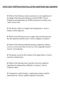 APICS CSCP CERTIFICATION EVALUATION QUESTIONS AND ANSWERS