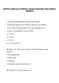 APM PFQ COMPLETE APPROVED TESTED QUESTIONS AND CORRECT&NewLine;ANSWERS