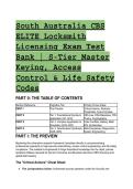 2026&sol;2027 South Australia CBS ELITE Locksmith Licensing Exam Test Bank &vert; S-Tier Master Keying&comma; Access Control & Life Safety &lpar;Q&A&rpar;