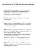 APM PFQ UPDATED ACTUAL QUESTIONS AND CORRECT ANSWERS