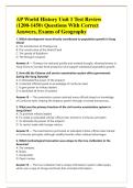 AP World History Modern Exam Questions &NewLine;With Correct Answers&comma; Exams of &NewLine;Geography