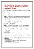 Ap World History Time Period 3 &lpar;1750-&NewLine;1900&rpar; Exam Questions With Correct &NewLine;Answers&comma; Exams of Geography
