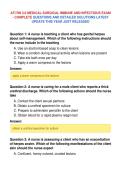 ATI RN 3&period;0 MEDICAL-SURGICAL IMMUNE AND INFECTIOUS EXAM- COMPLETE QUESTIONS AND DETAILED SOLUTIONS LATEST&NewLine;UPDATE THIS YEAR JUST RELEASED