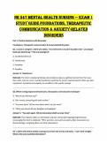 NR 547 Mental Health Nursing Exam 1 &lpar;PDF&rpar; &vert; Study Guide &vert; Therapeutic Communication & Anxiety Disorders