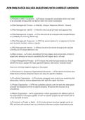 APM PMQ RATED SOLVED QUESTIONS WITH CORRECT ANSWERS