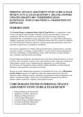PERSONAL FINANCE ASSIGNMENT STUDY GUIDE & EXAM &NewLine;REVIEW ACTUAL EXAM &lbrack;QUESTION 1- 200&rsqb; AND ANSWERS &NewLine;UPDATED 2026&sol;2027&vert; 100&percnt; VERIFIED&vert;DETAILED &NewLine;RATIONALES &ndash;PASS GUARANTEED A&plus; GRADED &vert;INSTANT &NewLine;DOWNLOAD 