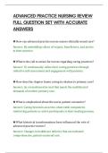 ADVANCED PRACTICE NURSING REVIEW&NewLine;FULL QUESTION SET WITH ACCURATE&NewLine;ANSWERS&NewLine;