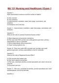 NU 131 Nursing and Healthcare I Exam 1 Questions and Answers&vert; 100&percnt; VERIFIED&vert; 2026