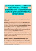 ATI Pediatrics Proctored EXAM STUDY &NewLine;GUIDE 2026&sol;2027 ACCURATE &NewLine;QUESTIONS WITH CORRECT DETAILED &NewLine;SOLUTIONS &vert;&vert; 100&percnt; GUARANTEED PASS &NewLine;NEWEST VERSION