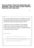 NUR 356 EXAM 3 PRACTICE QUESTIONS AND ANSWERS &vert; NUR 356 EXAM 3 STUDY GUIDE & PRACTICE TEST 2026&sol;2027