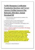 NAMS Menopause Certification &NewLine;Examination Questions And Correct &NewLine;Answers &lpar;Verified Answers&rpar; Plus &NewLine;Rationales 2026 Q&A &vert; Instant &NewLine;Download Pdf 