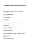 APM PMQ TESTED QUESTIONS AND CORRECT ANSWERS