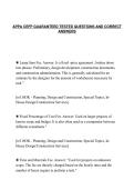 APPA CEFP GUARANTEED TESTED QUESTIONS AND CORRECT&NewLine;ANSWERS