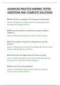 ADVANCED PRACTICE NURSING TESTED&NewLine;QUESTIONS AND COMPLETE SOLUTIONS