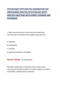 PSYCHOLOGIST EPPP PRACTICE EXAMINATION FOR &NewLine;PROFESSIONAL PRACTICE IN PSYCHOLOGY &lpar;EPPP&rpar; &NewLine;PRACTICE QUESTIONS WITH CORRECT ANSWERS AND &NewLine;RATIONALES