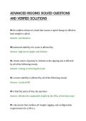 ADVANCED RIGGING SOLVED QUESTIONS&NewLine;AND VERIFIED SOLUTIONS