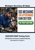 Michigan Secretary of State &vert; SOS Mechanic Certification - Engine Tune-Up & Performance Category B Exam Q&As &lpar;2027-2028 Cycle&rpar; - Guaranteed Pass&excl;