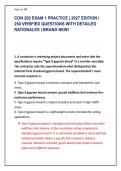 CON 202 EXAM 1 PRACTICE &vert; 2027 EDITION &vert; &NewLine;250 VERIFIED QUESTIONS WITH DETAILED &NewLine;RATIONALES &vert; BRAND NEW&excl;