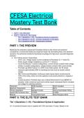 CFESA Electrical Mastery Test Bank 2026&sol;2027 &vert; Elite QA&comma; NEC Protocols & Diagnostic Rationales
