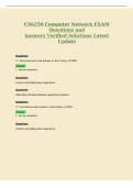 CS6250 Computer Network EXAM&NewLine;Questions and&NewLine;Answers Verified Solutions Latest&NewLine;Update