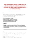 TEXAS OSSF INSTALLER I LICENSE EXAMINATION &ndash; ON&NewLine;SITE SEWAGE FACILITIES EXAMINATION COMPLETE &NewLine;QUESTIONS AND DETAILED SOLUTIONS LATEST UPDATE &NewLine;THIS YEAR JUST RELEASED