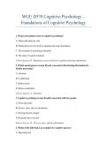 WGU D570 Cognitive Psychology &ndash; Foundations of Cog