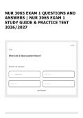 NUR 3065 EXAM 1 QUESTIONS AND ANSWERS &vert; NUR 3065 EXAM 1 STUDY GUIDE & PRACTICE TEST 2026&sol;2027