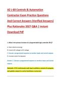 AZ L-60 Controls & Automation &NewLine;Contractor Exam Practice Questions &NewLine;And Correct Answers &lpar;Verified Answers&rpar; &NewLine;Plus Rationales 2027 Q&A &vert; Instant &NewLine;Download Pdf 