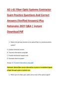AZ L-61 Fiber Optic Systems Contractor &NewLine;Exam Practice Questions And Correct &NewLine;Answers &lpar;Verified Answers&rpar; Plus &NewLine;Rationales 2027 Q&A &vert; Instant &NewLine;Download Pdf 