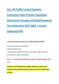 AZ L-69 Traffic Control Systems &NewLine;Contractor Exam Practice Questions &NewLine;And Correct Answers &lpar;Verified Answers&rpar; &NewLine;Plus Rationales 2027 Q&A &vert; Instant &NewLine;Download Pdf 