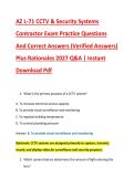 AZ L-71 CCTV & Security Systems &NewLine;Contractor Exam Practice Questions &NewLine;And Correct Answers &lpar;Verified Answers&rpar; &NewLine;Plus Rationales 2027 Q&A &vert; Instant &NewLine;Download Pdf