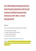 AZ L-80 Roadway Striping Contractor &NewLine;Exam Practice Questions And Correct &NewLine;Answers &lpar;Verified Answers&rpar; Plus &NewLine;Rationales 2027 Q&A &vert; Instant &NewLine;Download Pdf 